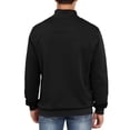 thumbnail image 2 of Men's Casual Sweatshirts Quarter Button Stand Collar Pullover Sweater Henley Waffle Knit Jacket, 2 of 3