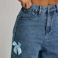 thumbnail image 4 of Baggy Jeans Baggy Jeans for Teen Girls, Woman Cute Bow Jeans High Waist Wide Leg Loose Straight Denim Pants Casual Streetwear Dark Blue L, 4 of 6