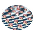 thumbnail image 5 of Cauagu 48" Christmas Tree Skirt Popcorn On Blue Lines Pattern Christmas Tree Decorations Tree Mat for Xmas Decorations Occasion Holiday Home Decor -48", 5 of 7