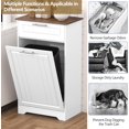 thumbnail image 5 of 10 Gallon Tilt Out Kitchen Trash Can Cabinet, Wooden Garbage Can Cabinet with Storage Drawer, Hidden Laundry Hamper Holder for Washing Room, White, 5 of 14