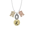 thumbnail image 2 of Delight Jewelry Goldtone Large Disc Letter - L - 3/4'' Multi-Colored Crystal Mom Charm Necklace, 2 of 5