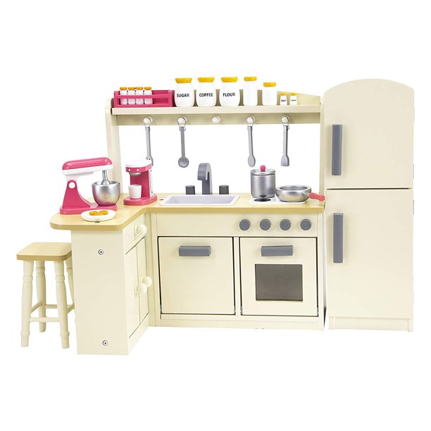 Playtime by Eimmie Wood Kitchen Playset w/ Accessories for 18 Inch