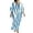 Light Blue, variant on Dvprdro Womens Casual Beach Maxi Dress V Neck 3/4 Sleeve Moire Print Side Slit Loose A Line Flowy Bohemian