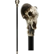 Ebros Gothic Tribal Ram Horned Skull Decorative Prop Cosplay Walking Cane 38"H