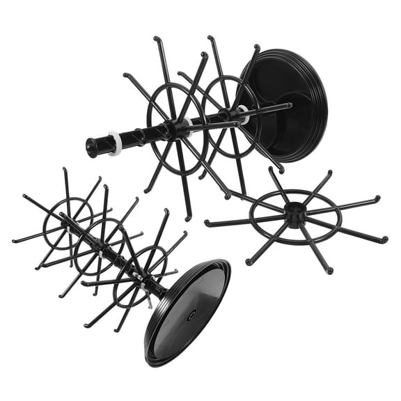 FRCOLOR 2pcs Jewelry Holder Rotating Keychain Display Stand 3 Tier Store Display Rack For Organizing Earring Necklace Bracelet