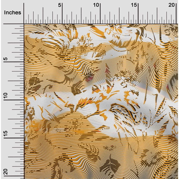 oneOone Viscose Chiffon Yellow Fabric Animal Skin Sewing Material Print Fabric By The Yard 42 Inch Wide-KIS