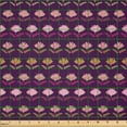 thumbnail image 2 of Ambesonne Floral Fabric by the Yard Microfiber, Colorful Flowers Nature Art, 5 Yards, Pale Brown Dark Purple, 2 of 2