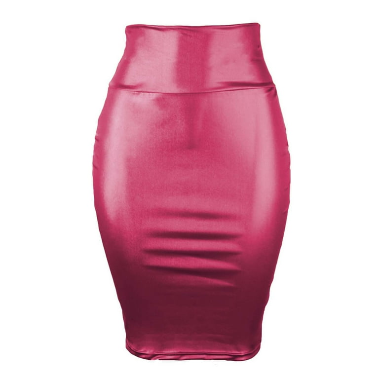 Pink leather clearance skirt plus size