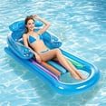 thumbnail image 2 of MMJ Inflatable Armchair Pool Lounger with Head and Arm Rest Foldable Floating Seat for Adults Summer Beach Water Relaxation, 2 of 8