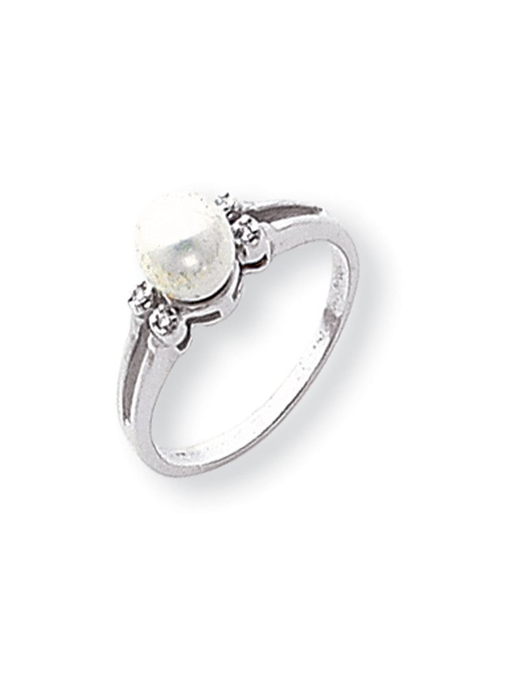 Jewelry Adviser Rings 14k White Gold 6mm FW Cultured Pearl Ring