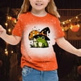 thumbnail image 2 of WERYOUNG Girls Boys T-Shirt Cartoon Animal Pumpkin Printed Round Neck Short Sleeve Halloween Tshirt Top Child Casual Casual Outings Tee,Green,6-7 Years, 2 of 4