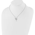 thumbnail image 3 of Sterling Silver Rhodium-Plated Cz Key/Glass Pearl 16In W/2In Ext Necklace (Width 17.8) (Length 18) - Jbsp, 3 of 5