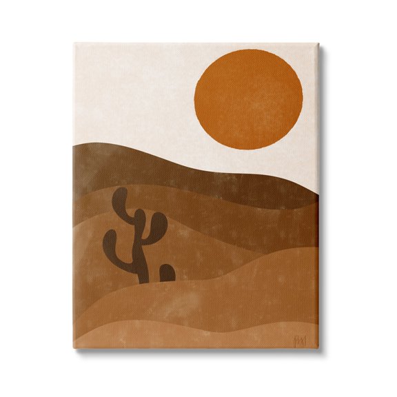 Stupell Indtries Desert Cact Rolling Hills Bold Orange Sun Landscape,30 x 40,Design by Birch&Ink