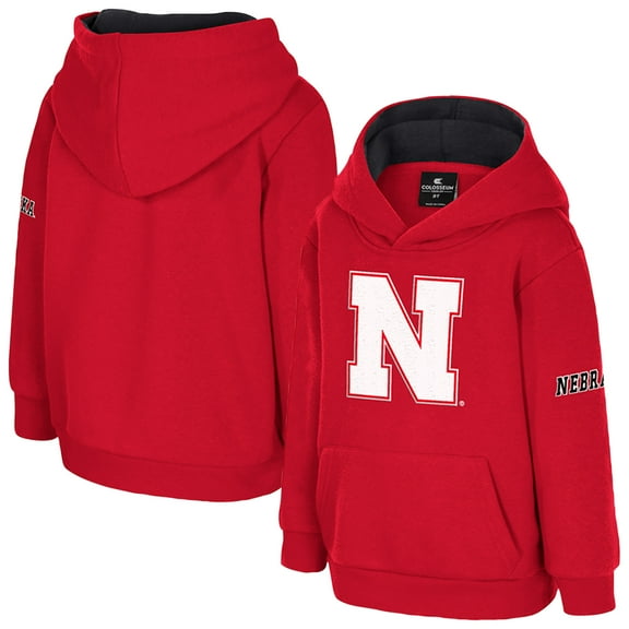 Toddler Colosseum Scarlet Nebraska Huskers Big Logo Volume Fleece Pullover Hoodie