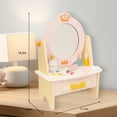 WoodenEdu Wooden Vanity Set for Kids, Pretend Play Toddler Makeup