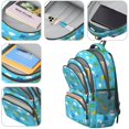 thumbnail image 4 of Dinosaur and Palm Lightblue Pattern Cute School Backpack Bag with Padded Back and Adjustable Shoulder Straps 16.9 X 12.6 X 5.9 Inches, 4 of 5