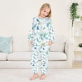 thumbnail image 5 of Fluffy Pajamas Set Fuzzy Winter Warm Pj Sets Pullover Tops and Long Pants Blue Leaves Small, 5 of 8