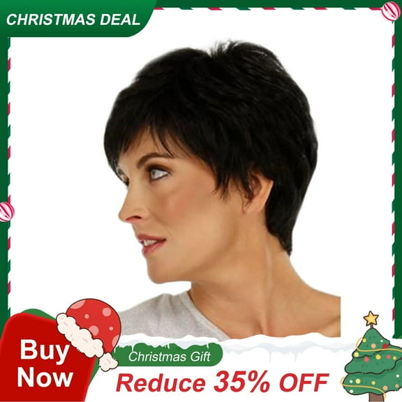 UTOURS Black Fashion Short Women's Synthetic Wigs Hair Straight Realistic wig