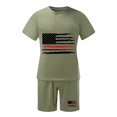 thumbnail image 2 of Vedolay Short Sets Men 2 Piece Outfits Vacation Men's Polo Shirt and Shorts Set Summer Outfits Fashion Short Sleeve Polo Suit for Men,Khaki L, 2 of 3