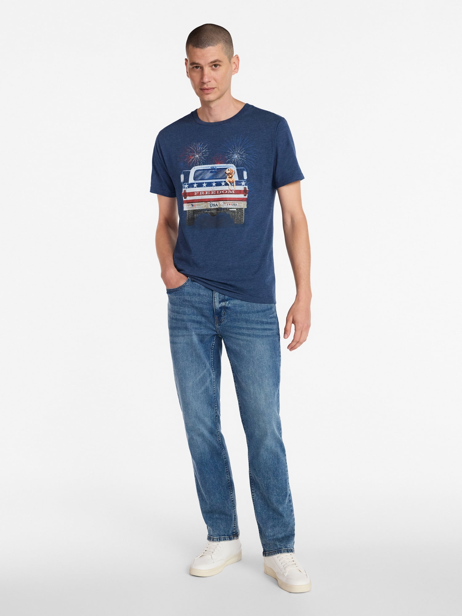 Americana Men's and Big Men's Tailgate Wags Graphic Tee Shirt from Way to Celebrate, Sizes XS-3XLT