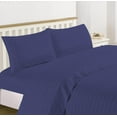 thumbnail image 1 of Home Collection 1200 Thread Count 100% Cotton Egyptian Quality Deep Pocket Stripe Sheet Set (King, Navy), 1 of 1