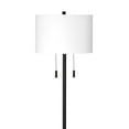 thumbnail image 2 of Floor Lamp with Drum Shade and Pull Chain, White and Black- Saltoro Sherpi, 2 of 5