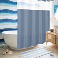 thumbnail image 5 of No Hook Shower Curtain, Blue Pure Color Shower Curtains for Bathroom with See Through Top Window, Aesthetics Contemporary Luxury Waterproof & Washable Bath Curtain Stall 48"x72", 5 of 9