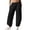 Black, variant on Palazzo Pants for Women,Women's Sports Pants Jogging Pants with Pockets Loose and Tight Bottom Mid Waist Exercise Casual Pants White S