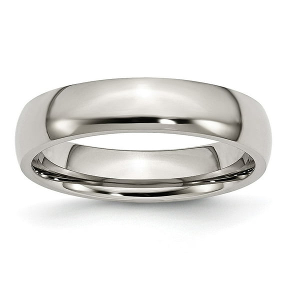 Auriga Fine Jewelry Stainless Steel Polished 5 mm Half Round Band for Women Size 6