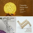 thumbnail image 5 of Rattan Ball Star Table Light,Modern Plaid Wicker Rattan Bedside Lamp USB Adjustable Solid Wood Bedroom Night Light Valentine's Day Birthday, 5 of 8