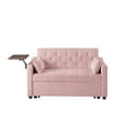 thumbnail image 4 of 3 in-1 Pull out Sofa Bed with Small Table Board, Velvet Sofa Bed with Adjustable Backrest , Comfy Sleeper Sofa with Side Pockets for Living Room, Bedroom, 4 of 8