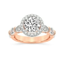 IGI Certified 2 Carat Round Shape Lab Grown Diamond Engagement Ring | 14K Rose Gold |Micaela Halo Diamond Ring | FG-VS1-VS2 Quality Friendly Diamonds