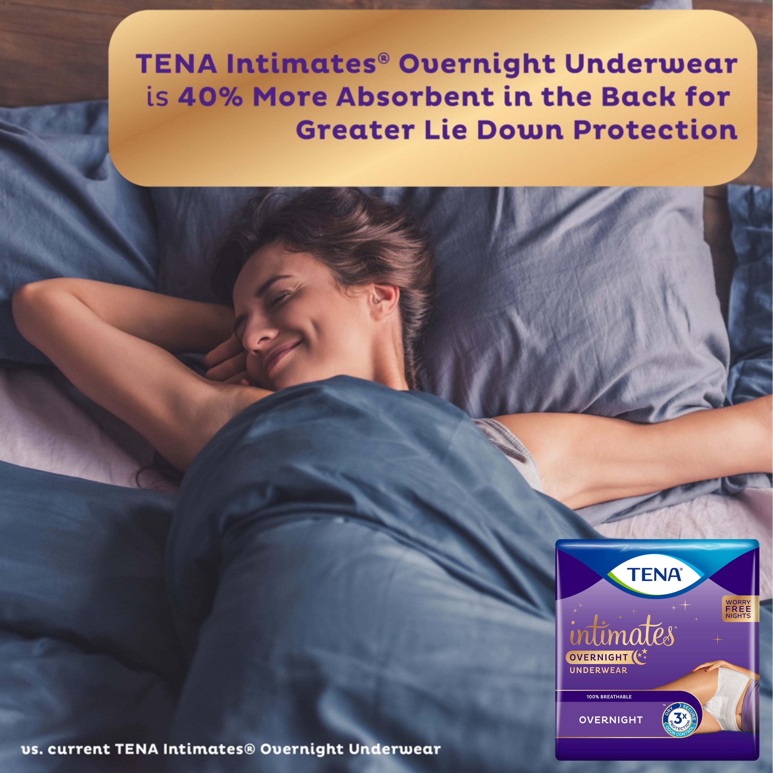 Tena Incontinence Underwear for Women, Overnight Absorbency, Sensitive  Care, X-Large - 12 Count