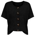 thumbnail image 3 of Adeawade Womens Tshirts Short Sleeve Round Neck Tops Solid Color Basic Tee Clothing 2Xl Black, 3 of 3
