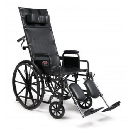 Everest & Jennings 3K010130 Advantage Recliner, Desk Arm, Elevating Legrest, 18" x 17", Black