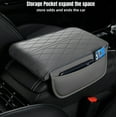 thumbnail image 6 of ST SoleMe.Tc Black Leather Center Console Pad Car Armrest Cushion- Car Arm Rest Covering Vehicle Memory Foam Armrest Box Cover for Car Suv Truck, Water Ripple Style, (L), 6 of 7