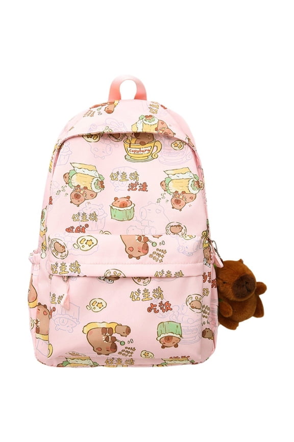 Capybara Backpack Capybara Bag for All Ages Funny Large Capacity Capybara Backpack Nylon Bag Laptop Bag