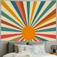 thumbnail image 2 of ONETECH Boho Burning Sun Tapestry Wall Hanging, Retro Abstract Vintage Geometric Rainbow Sunrise Tapestries for Bedroom Living Room Backdrop, 2 of 6