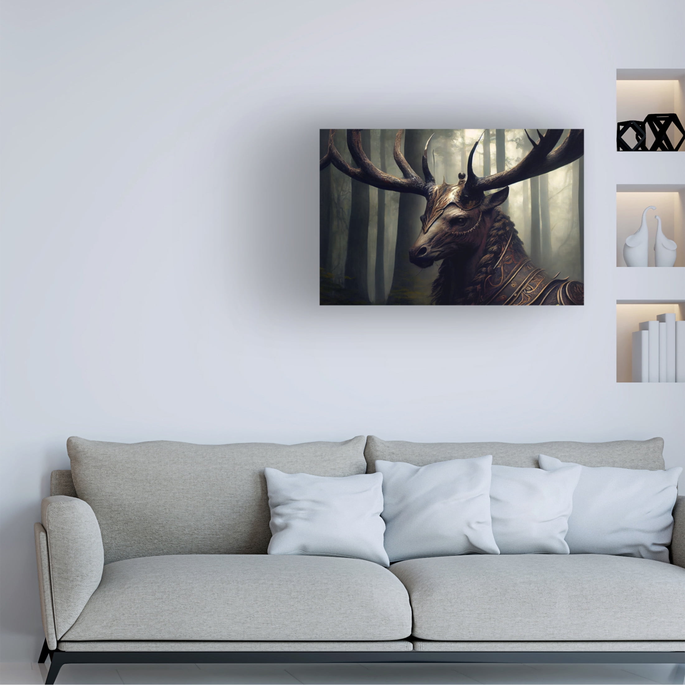 Canvas Wall Art - Sasha 'Warrior Deer IV' Wall Art for Living Room, Bedroom, or Office Décor by Trademark Fine Art - 24 x 16 Inches