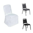 thumbnail image 6 of Efavormart White Polyester Square Top Banquet Chair Covers, Reusable or 1x Use Chair Covers, 6 of 9