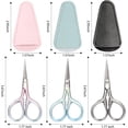 thumbnail image 3 of 3 Pack Eyebrow Scissors, Small Grooming Scissors 3.5inch Stainless Steel Multi-Purpose Vintage Beauty Precision Kit for Facial Hair, Eyebrow, Eyelash, Beard, Moustache with PU Sheath, 3 of 5