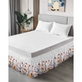 thumbnail image 4 of Pastoral Spring Floral Bed Skirt Cal King Size, Elegant Summer Flower Botanical Wrap Around Bed Skirting with Adjustable Elastic Strap, Dust Ruffled Pleated Bedskirts 18 Inch Drop for Bedroom Beds, 4 of 9
