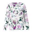 thumbnail image 4 of PuLe Hoodies Women's Casual Printed Long Sleeved Round Neck Pullover Hoodless Sweathirts, 4 of 5
