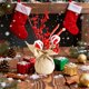 thumbnail image 4 of Adorno de árbol de Navidad con lino de bayas rojas | Escena navideña de plástico multicolor | Decoración navideña duradera para un hogar festivo | 1 pieza, 4 of 6