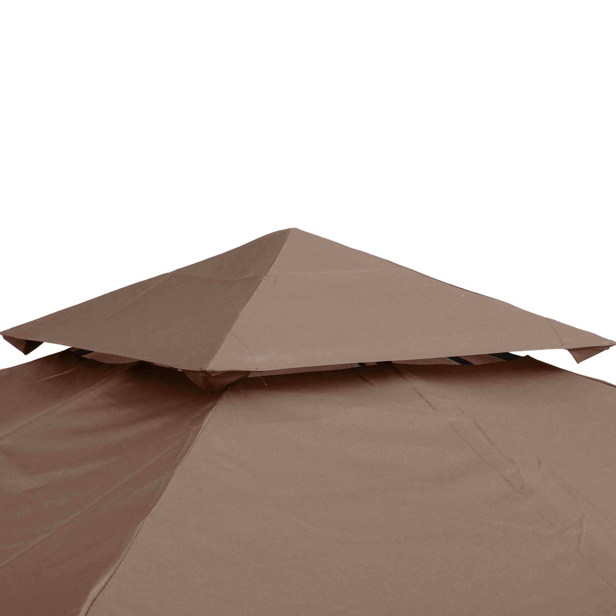 Outsunny Gazebo Replacement Canopy for Model 01 -0153, 2-Tier Top Cover for 9.8' x 9.8' Outdoor Gazebo, Coffee (TOP ONLY)