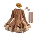 thumbnail image 1 of Vestidos tejidos de manga larga para niñas, Otoño Invierno, fiesta de cumpleaños cálida, disfraz de princesa con volantes, disfraz de Navidad rojo para niños, Vestido6T(130) Gao Jinjia LED, 1 of 2