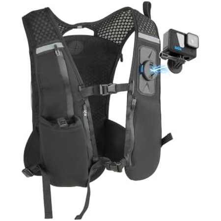 Running Vest with Action Camera Mount Compatible with GoPro Hero 13/12/11/10 Running Hydration Vest with 500ml Soft Flask for Trail Hiking$$Sport & Recreation Other