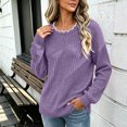 thumbnail image 4 of Bxsruta Womens Sweaters Scalloped Neck Long Sleeve Ribbed Knit Pullover Casual Tops, 4 of 8