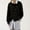 Black, variant on Baqcunre Womens Cardigan Women's Solid Color Fashion Casual Buckle Irregular Round Neck Knitted Sweater Cardigan Crewneck Sweatshirts Fall Outfits Beige L