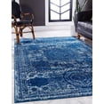 thumbnail image 6 of 9' x 12' Navy Blue and Ivory Transitional Rectangular Area Throw Rug, 6 of 9